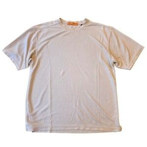 Sette Ponti Mens Tan Beige Lage Short Sleeve Crewneck Shirt Basics Layer